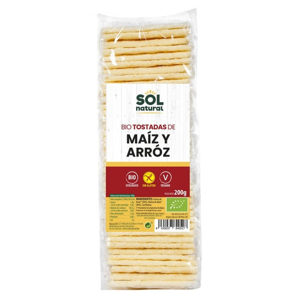 TOSTADAS MAIZ ARROZ S/GL. BIO 200G (SOL)
