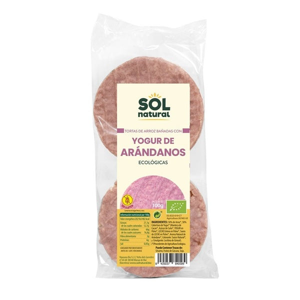 TORTITAS ARROZ YOGUR ARANDANO BIO 100G (SOL)