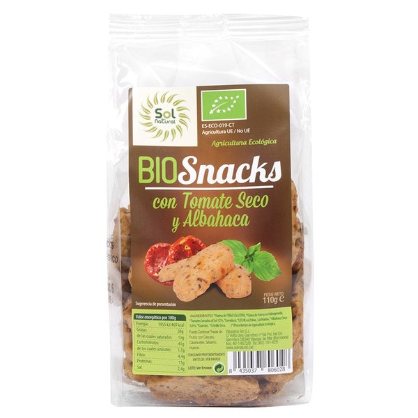 SNACK TOMATES SECOS Y ALBAHACA BIO 110GR (SOL)