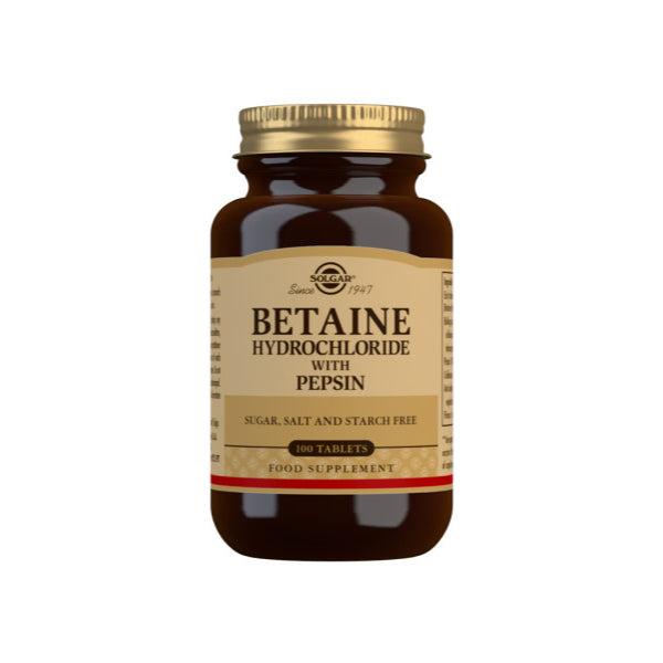 BETAINA CLORHID+PEPSINA 100 COMP (SOLGAR)
