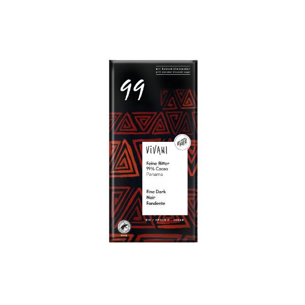 CHOCOLATE NEGRO 99% PANAMA BIO 80G (VIVANI)
