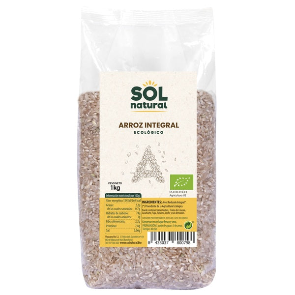 ARROZ REDONDO INTEGRAL BIO 1KG (SOL)