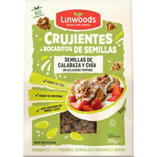 BOCADOS CUJIENTES SEMILLAS CALABAZA CHIA BIO 200GR (LINWOODS)