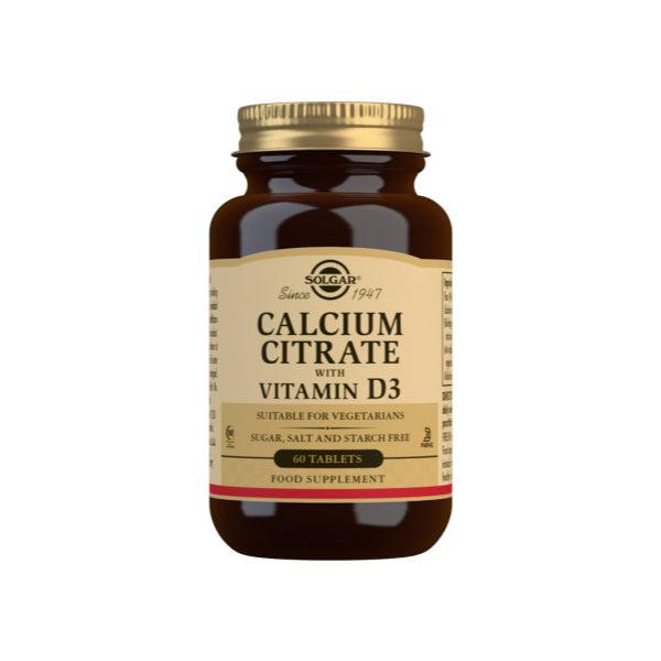 CITRATO DE CALCIO + VITAMINA D3 60 COMPRIMIDOS (SOLGAR)