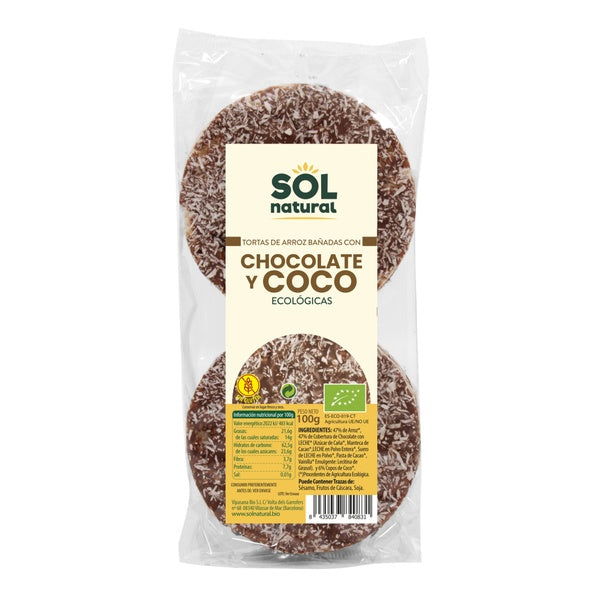 TORTITAS ARROZ CHOCOLATE COCO BIO 100G (SOL)
