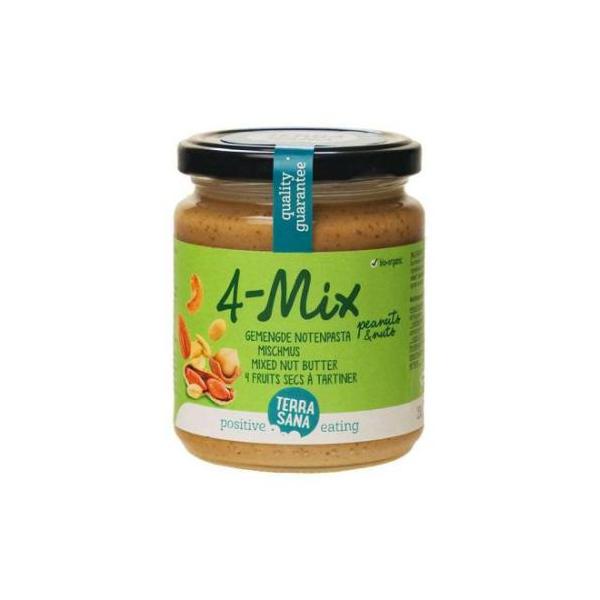 CREMA 4MIX AVELLANA-ALMENDRA-ANACARDO-CACAHUETE BIO 250g TERRASANA