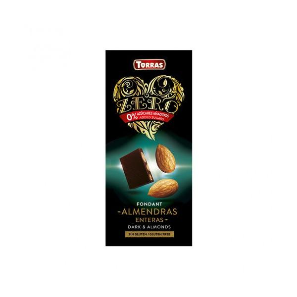 CHOCOLATE ZERO AZUCAR NEGRO ALMENDRA 150G (TORRAS)