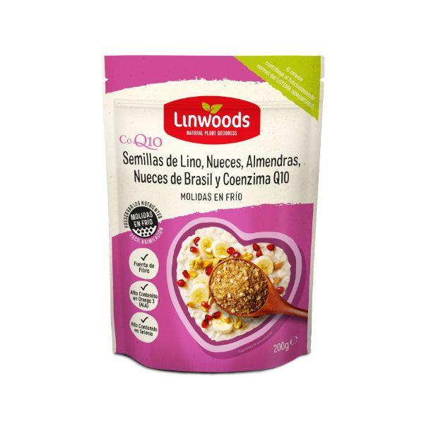 SEMILLAS LINO ALMENDRAS NUECES N-BRASIL Y Q-10 200GR (LINWOODS)