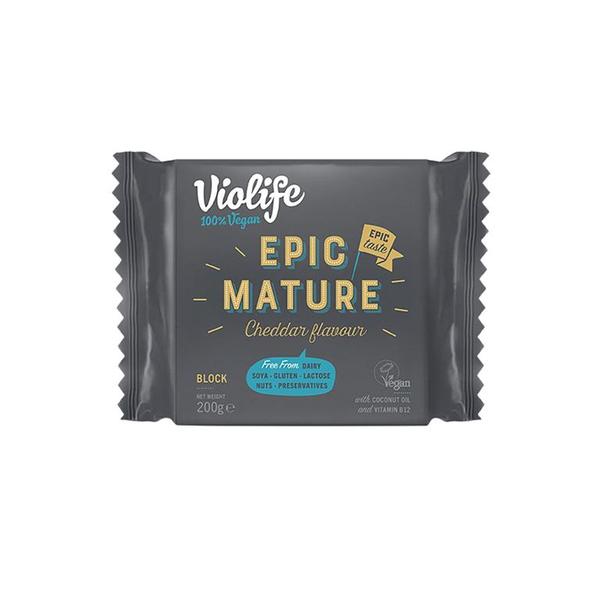 BLOQUE VEGANO SABOR CHEDDAR CURADO EPIC 200GR (VIOLIFE)