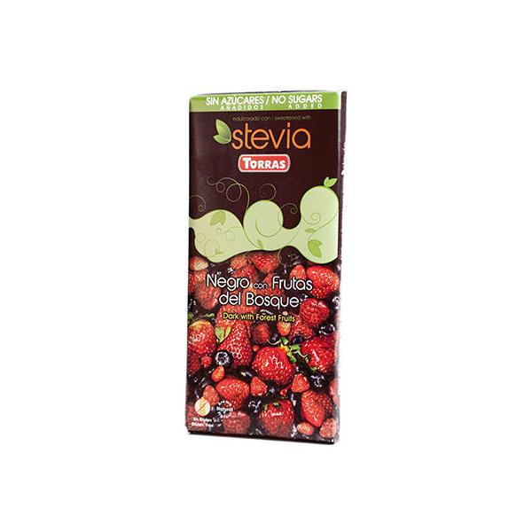 CHOCOLATE NEGRO FRUTOS BOSQUE STEVIA 125G (TORRAS)