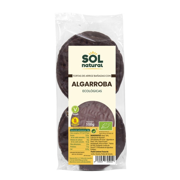 TORTITAS ARROZ ALGARROBA BIO 100G (SOL)