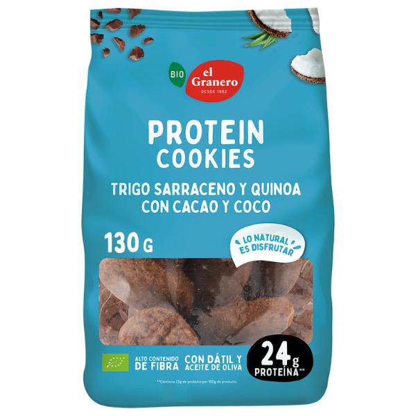 COOKIES PROTEIN CACAO Y COCO BIO 130G (GRANERO)