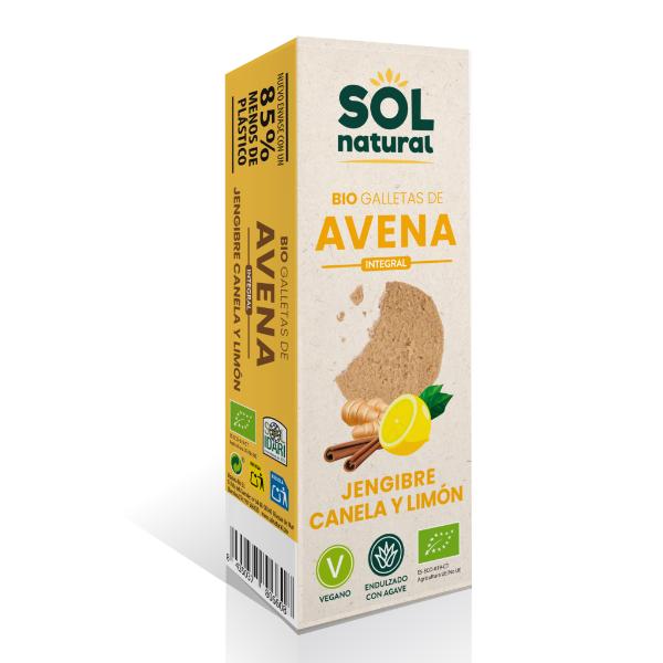 GALLETA AVENA CANELA JENG LIMON BIO 175G (SOL)