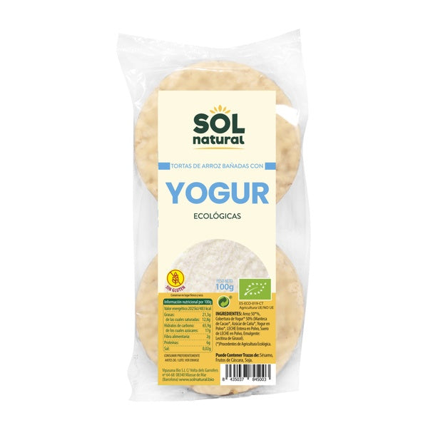 TORTITAS ARROZ YOGUR NATURAL BIO 100G (SOL)