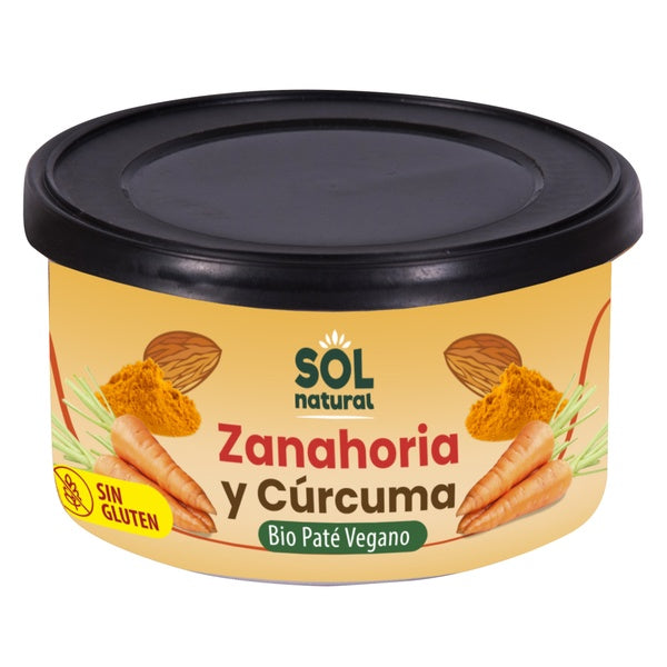 PATE VEGAN ZANAHORIA CURCUMA SIN GLUTEN BIO 125G (SOL)