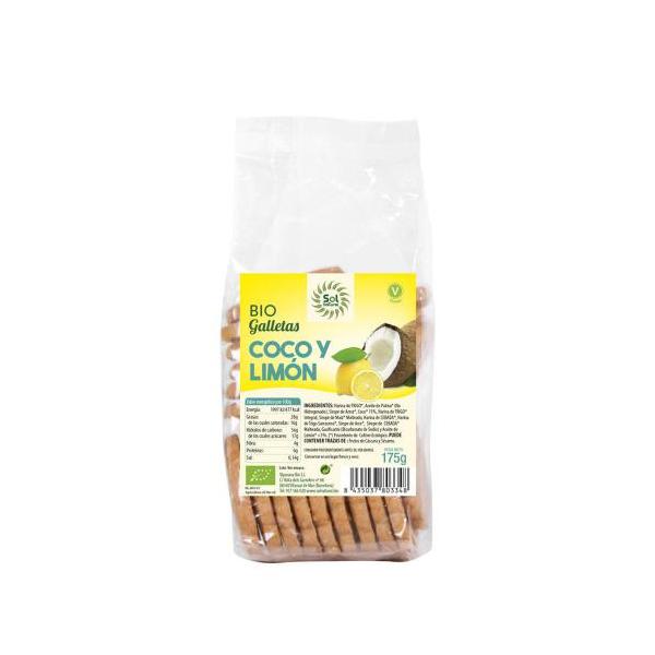 GALLETAS COCO Y LIMON BIO 175GR. (SOL)