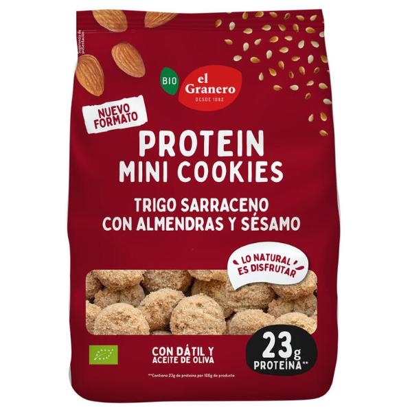 MINI COOKIES PROTEIN ALMENDRAS Y SESAMO BIO 130G (GRANERO)