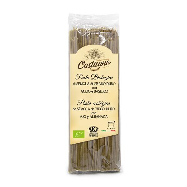 ESPAGUETI DE TRIGO CON AJO Y ALBAHACA BIO 500GR (CASTAGNO)