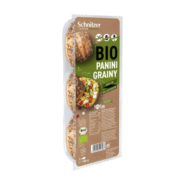 PANECILLO PANINI GRAINY SIN GLUTEN BIO 85G (SCHNITZER)