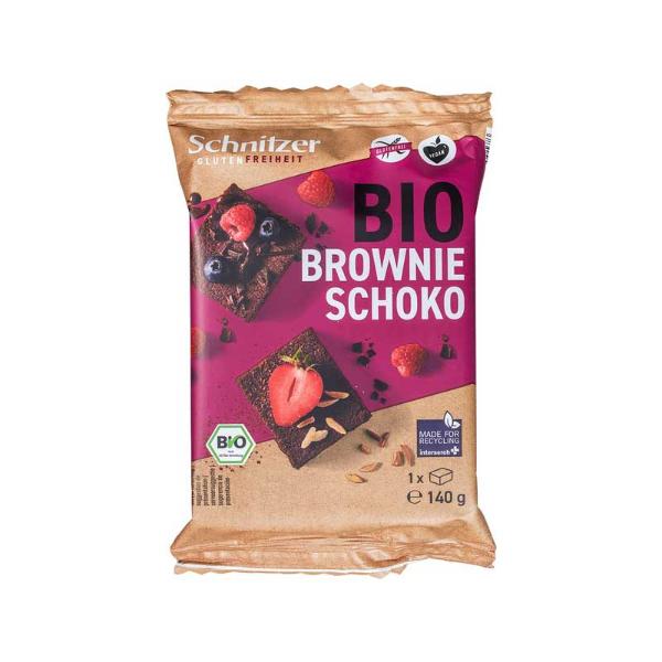 BROWNIE CHOCOLATE NEGRO SIN GLUTEN BIO 140G (SCHNITZER)