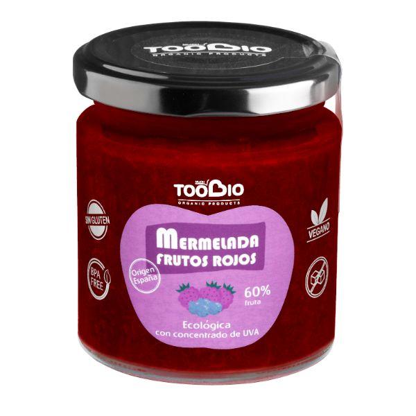 MERMELADA EXTRA 60% FRUTOS ROJOS BIO SIN AZUCAR NI AGAVE NI GLUTEN 250GR (TOO BIO)