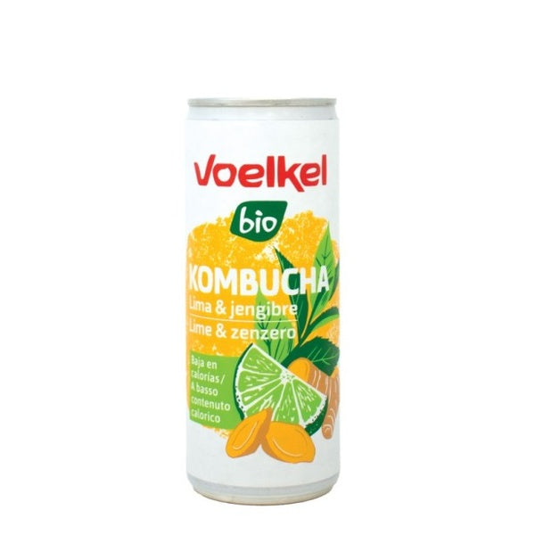 KOMBUCHA LIMA Y JENGIBRE EN LATA BIO 250ML (VOELKEL)