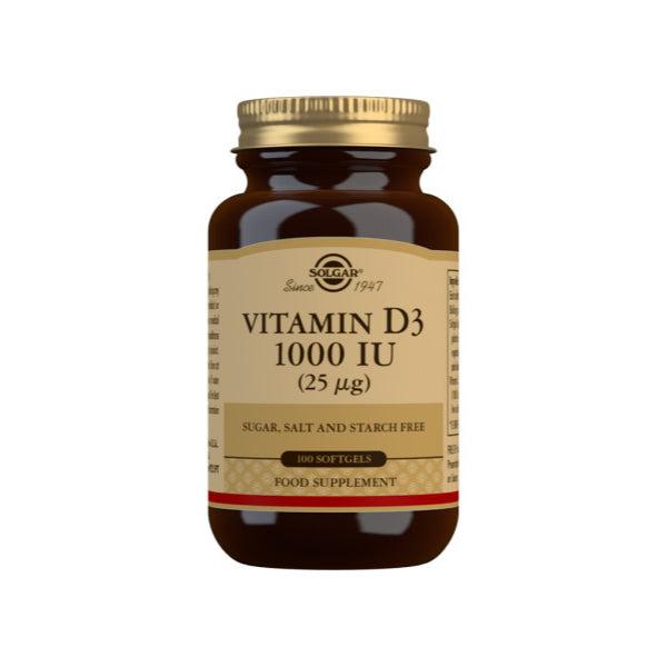 VITAMINA D3 1000IU (25MCG) 100 CAPSULAS (SOLGAR)