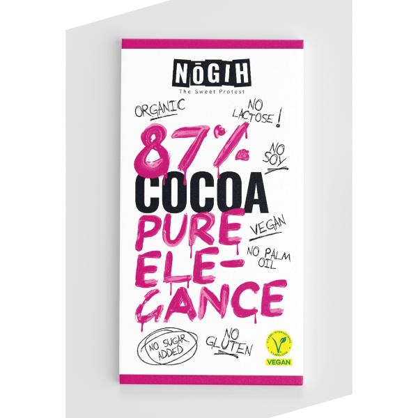 CHOCOLATE SIN AZUCAR SIN GLUTEN 87% NEGRO 70g BIO (HIGON)