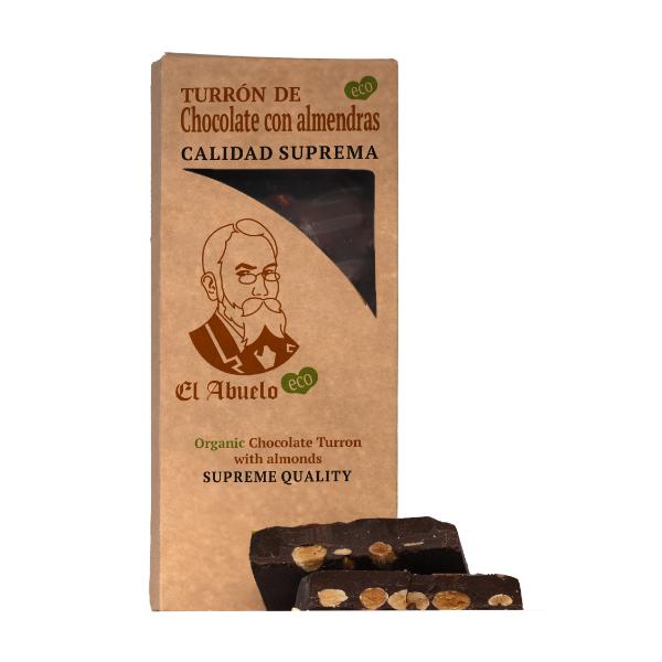 TURRON CHOCOLATE-ALMENDRA BIO SIN GLUTEN 200GR (EL ABUELO)