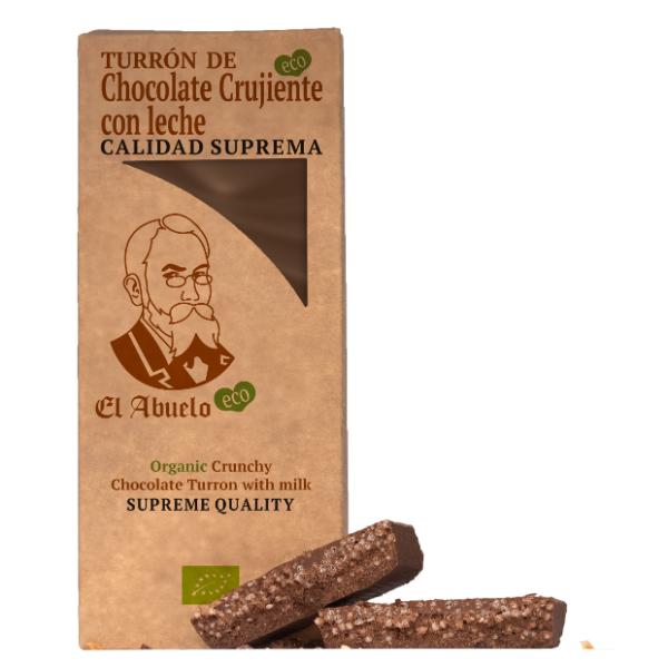 TURRON CHOCOLATE CON LECHE CRUJIENTE BIO SIN GLUTEN 200G  (EL ABUELO)