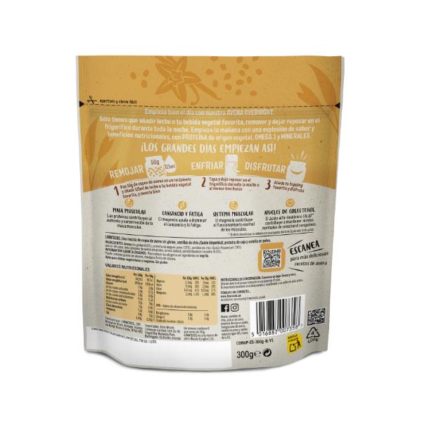 AVENA OVERNIGHT ENERGIA VAINILLA 300GR (LINWOODS)