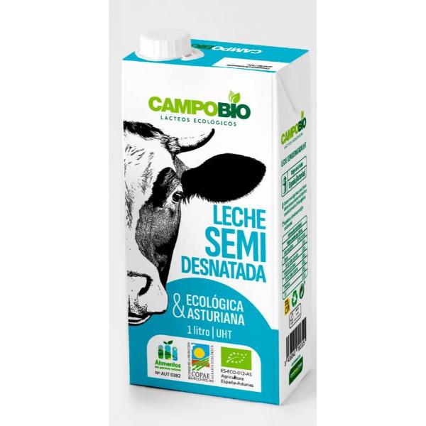 LECHE VACA SEMIDESNATADA BIO 1L UHT ASTURIAS (CAMPOBIO)
