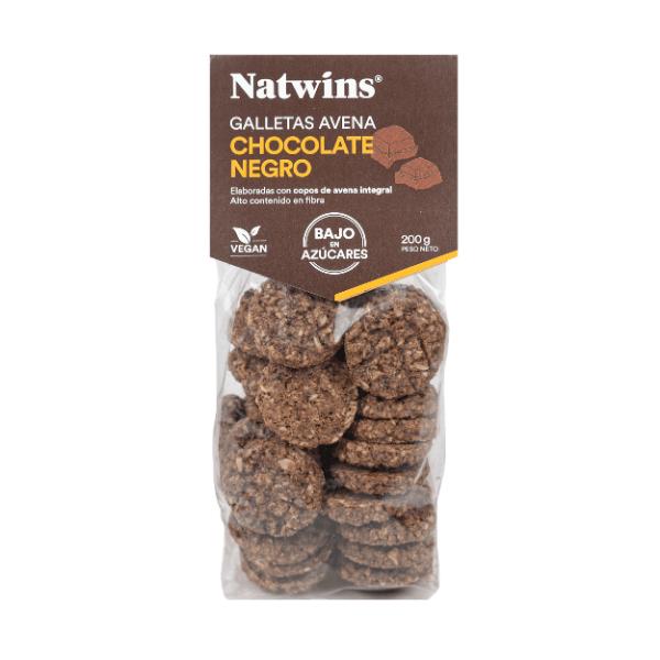 GALLETAS AVENA CHOCOLATE NEGRO 200G BAJO EN AZUCAR (NATWINS)