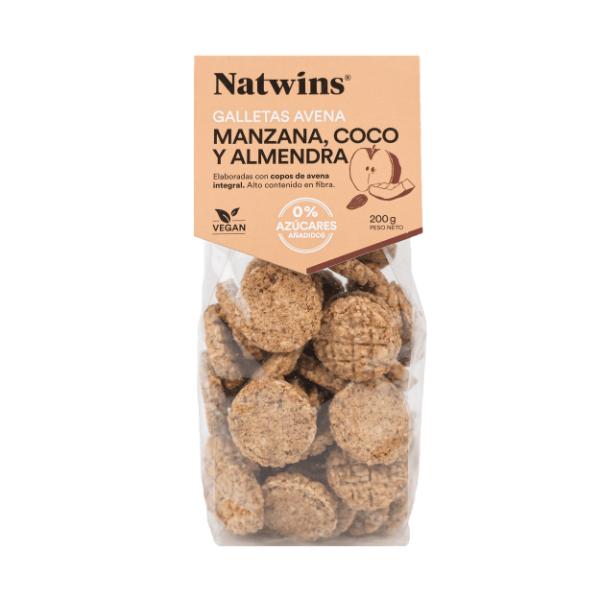 GALLETAS AVENA MANZANA COCO ALMENDRA 200G SIN AZUCAR (NATWINS)