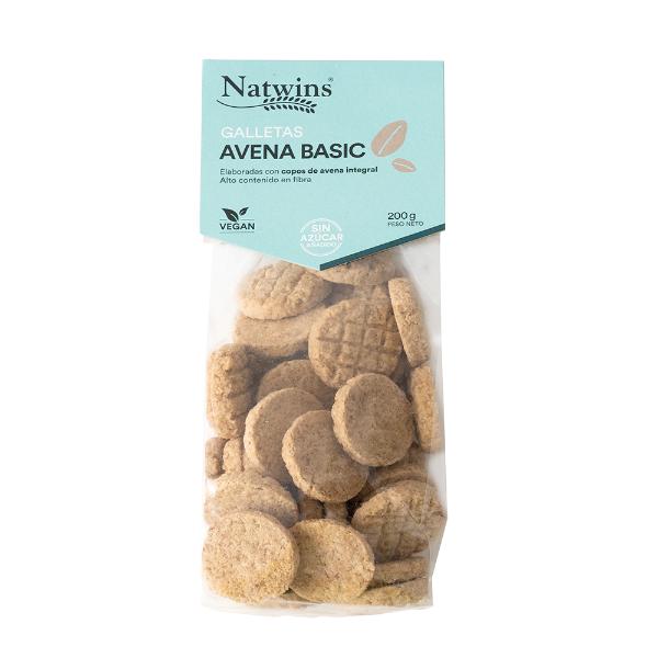 GALLETAS AVENA BASIC 200G SIN AZUCAR (NATWINS)