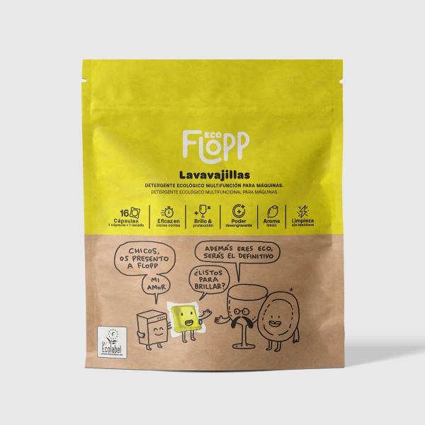 LAVAVAJILLAS MULTIFUNCION ECO 16 CAPSULAS, 243,2G (FLOPP)