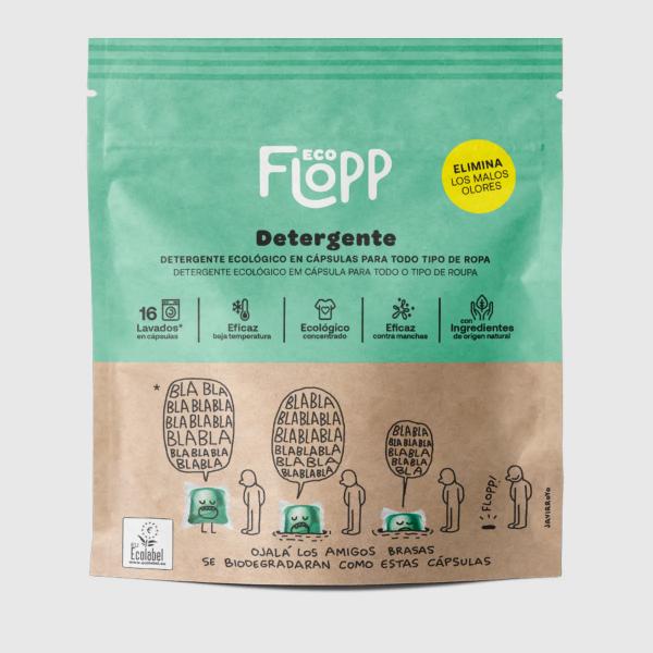 DETERGENTE TODO TIPO ROPA ECO 16 CAPSULAS, 315,2G (FLOPP)