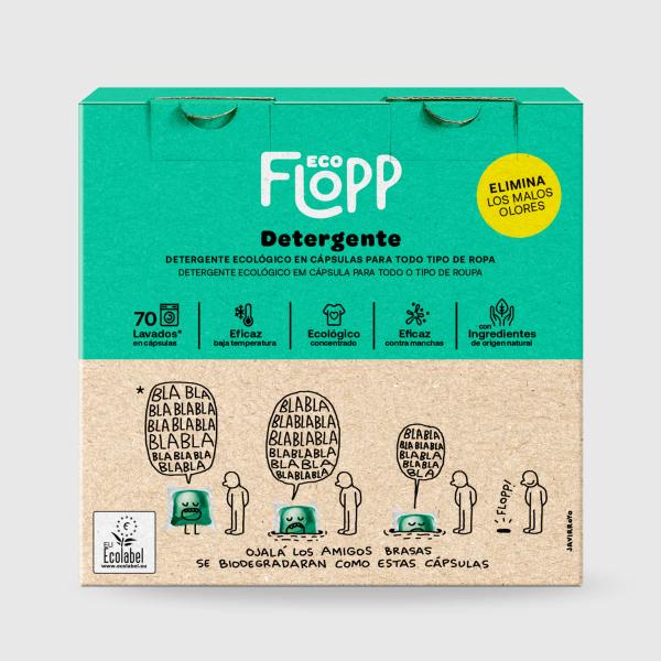 DETERGENTE TODO TIPO ROPA ECO 70 CAPSULAS, 1,38KG (FLOPP)