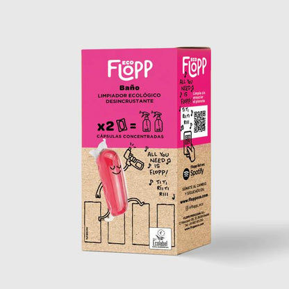 RECAMBIO LIMPIADOR BAÑO DESINFECTANTE ECO 2 CAPSULAS, 16,4G (FLOPP)