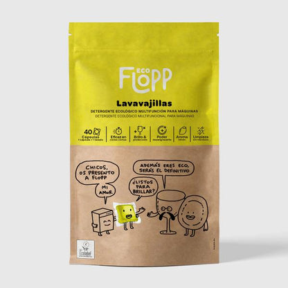 LAVAVAJILLAS MULTIFUNCION ECO 40 CAPSULAS, 608G (FLOPP)