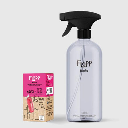 BOTELLA RELLENABLE+2 CAPS BAÑOS ECO (FLOPP)