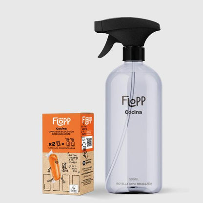 BOTELLA RELLENABLE+2 CAPS COCINAS ECO (FLOPP)
