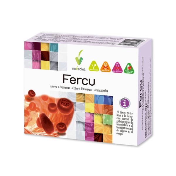 FERCU (HIERRO+COBRE) 60 CAPSULAS VEGETALES 31GR (NOVADIET)