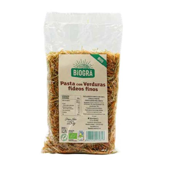 FIDEOS FINOS TRIGO CON VERDURAS BIO 250GR (BIOGRA)