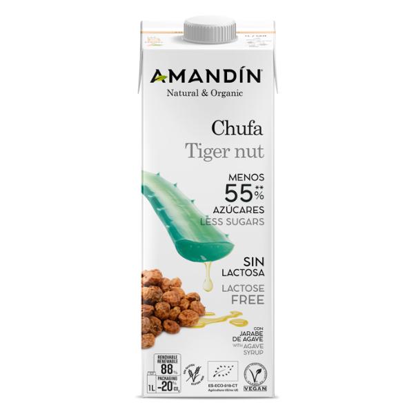 BEBIDA  DE CHUFA BIO CON AGAVE BRICK 1LT SIN GLUTEN (AMANDIN)