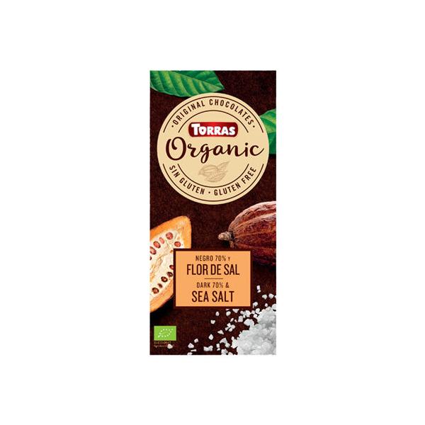 CHOCOLATE BIO NEGRO 70% FLOR SAL 100G (TORRAS)