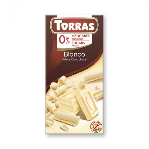 CHOCOLATE BLANCO SIN AZUCAR 75G (TORRAS)