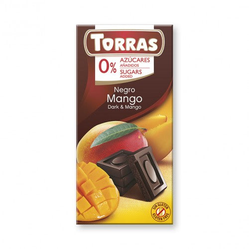 CHOCOLATE NEGRO MANGO SIN AZUCAR 75G (TORRAS)