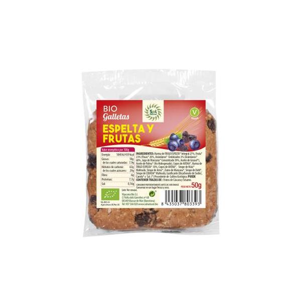 GALLETON ESPELTA-FRUTAS BIO 50G(SOL)