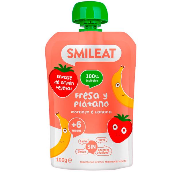 POUCH FRESA Y PLATANO ECO 100 GR SMILEAT